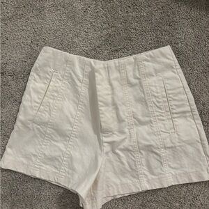 ZARA White Trouser Shorts - Worn Once (M)